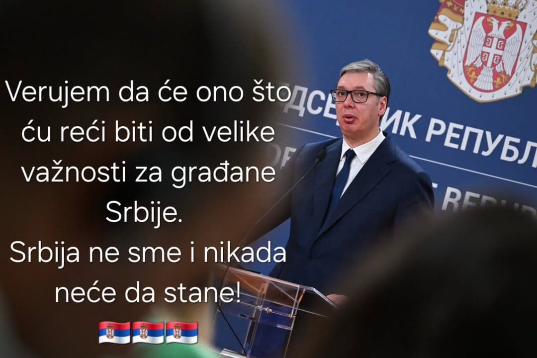 PREDSEDNIK VUČIĆ VEČERAS SE OBRAĆA GRAĐANIMA: "Važne poruke za Srbiju"