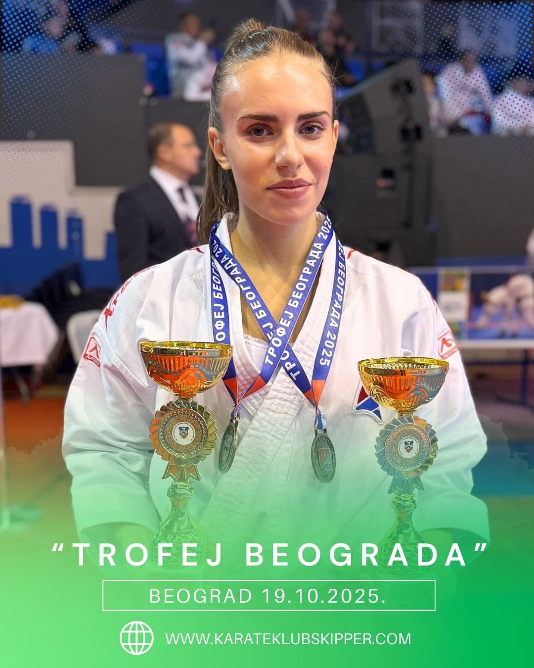 KARATE KLUB „SKIPER“ OSVOJIO ČETIRI MEDALJE NA TROFEJU BEOGRADA: Uspesi mladih takmičara i emotivni omaž Mari Anđelković