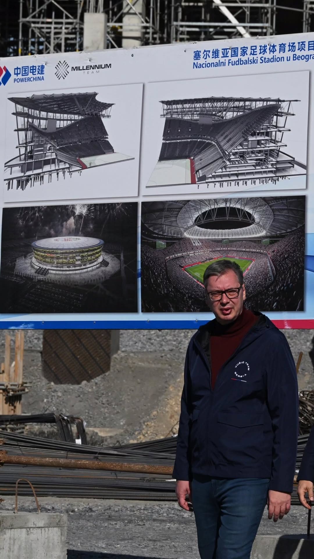 VUČIĆ OBIŠAO GRADILIŠTE NACIONALNOG STADIONA U SURČINU: Srbija gradi jedan od najlepših i najmodernijih stadiona u Evropi