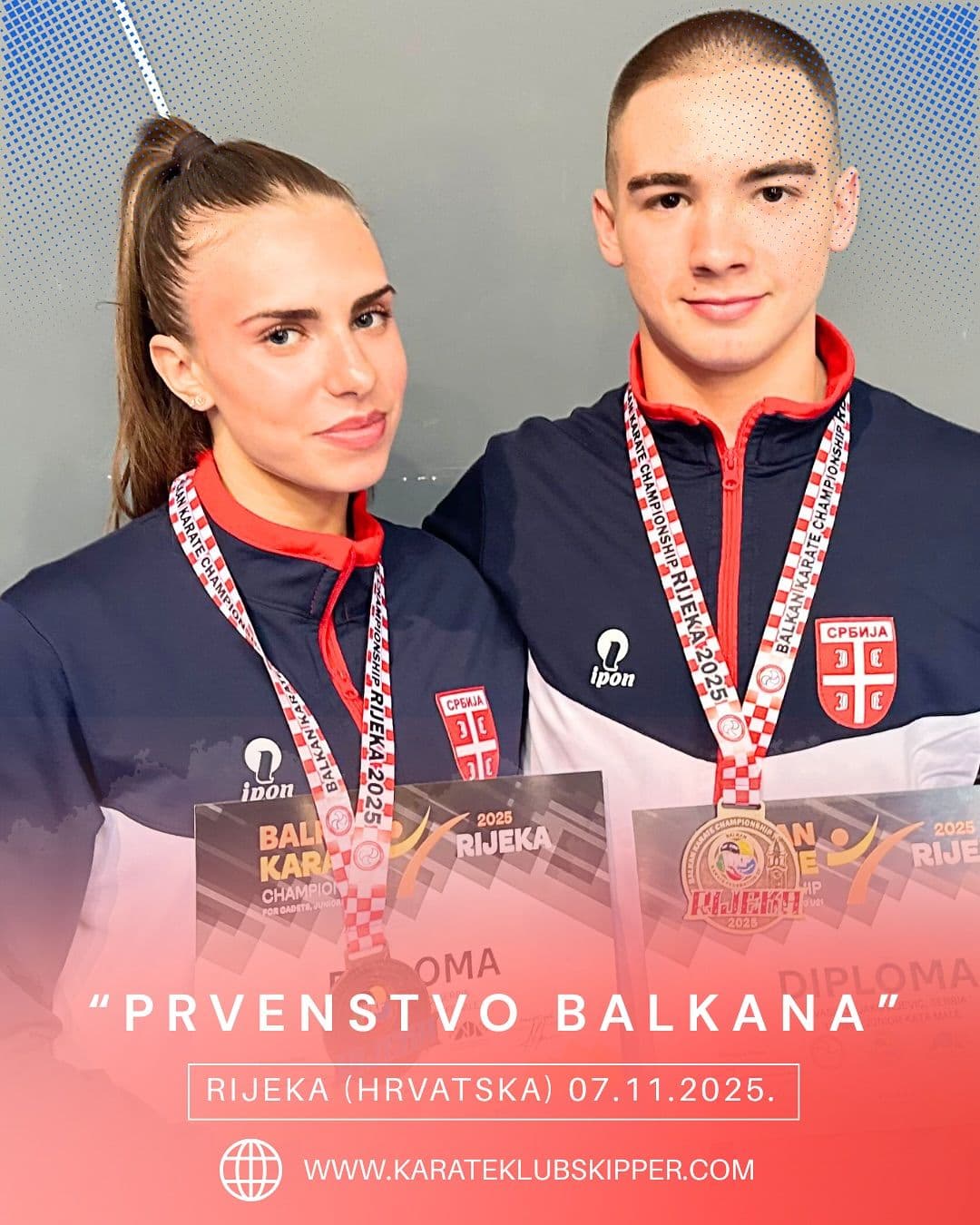 USPEH KARATE KLUBA „SKIPER“ NA BALKANSKOM PRVENSTVU: Nikolićeva i Jakovljević doneli medalje Srbiji